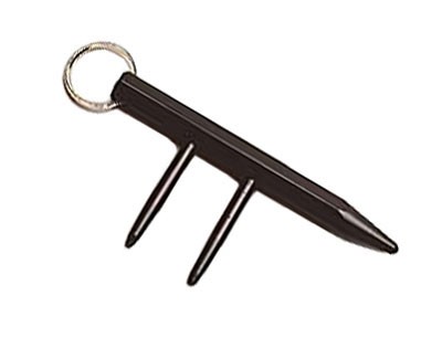 5.5" Kubaton Key Ring Black with Finger Spikes