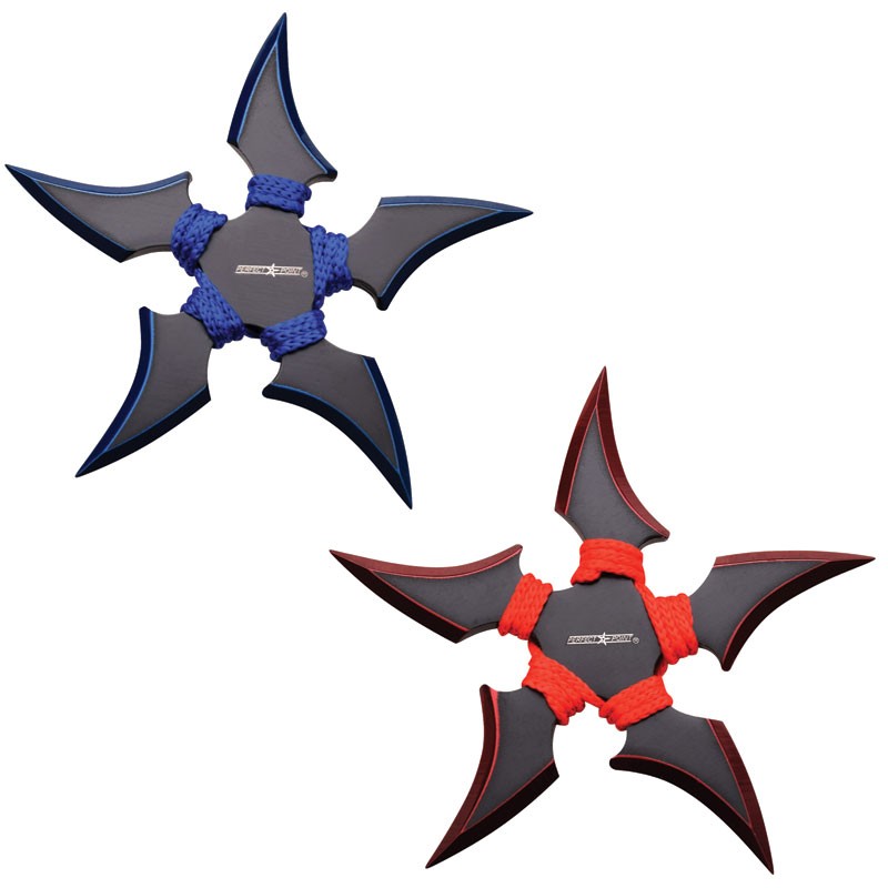 90-45BR2 Two Piece Throwing Star Set  - Blue and Red