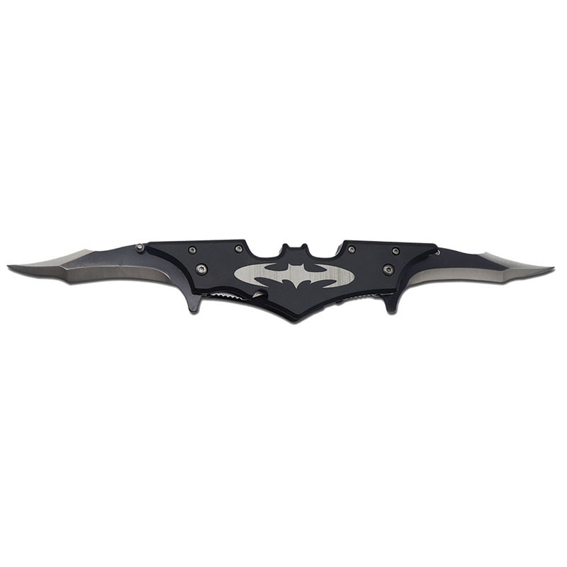 Dual Blade Assisted Opening Bat Knife - Black