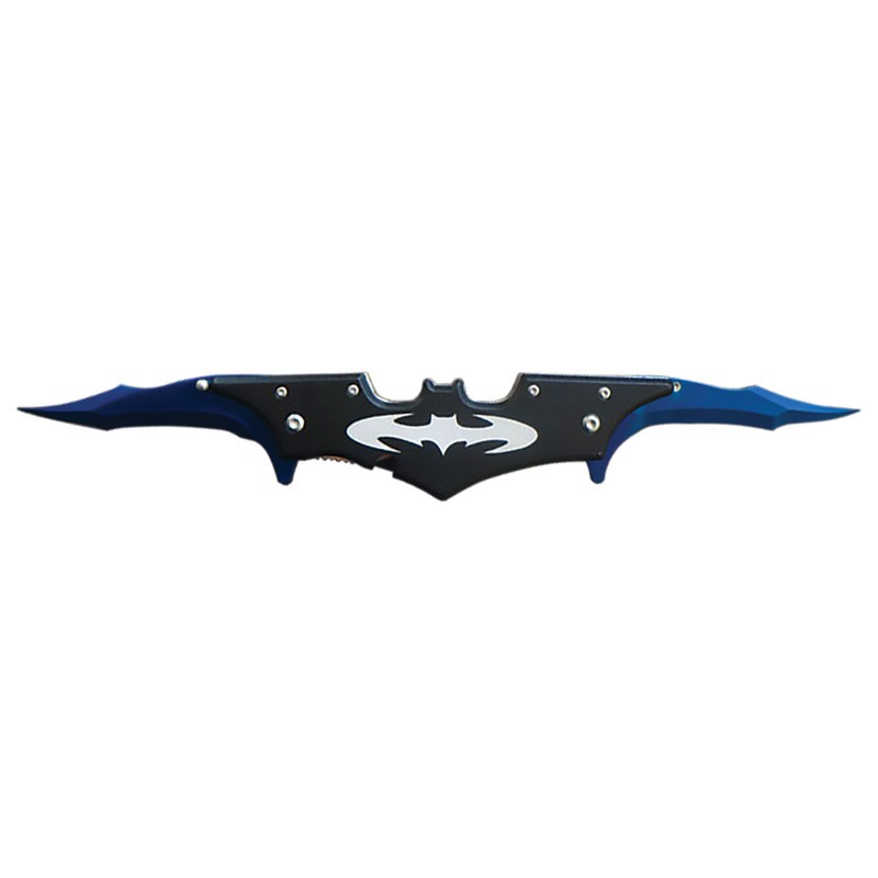 Dual Blade Tactical Bat Knife - Assisted Opening with Blue Blades