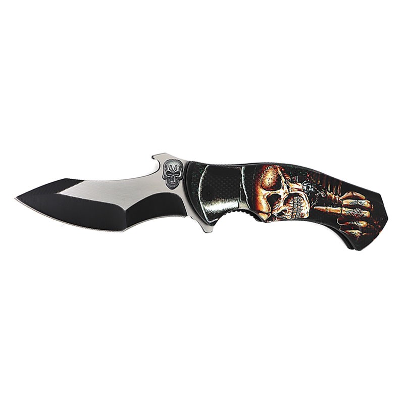 Pocket Filpper Assisted Opening Knife - Flipping the Bird Skull