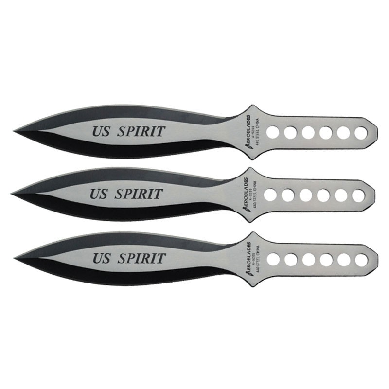 9" Two Tone Thrower Set of 3 Black