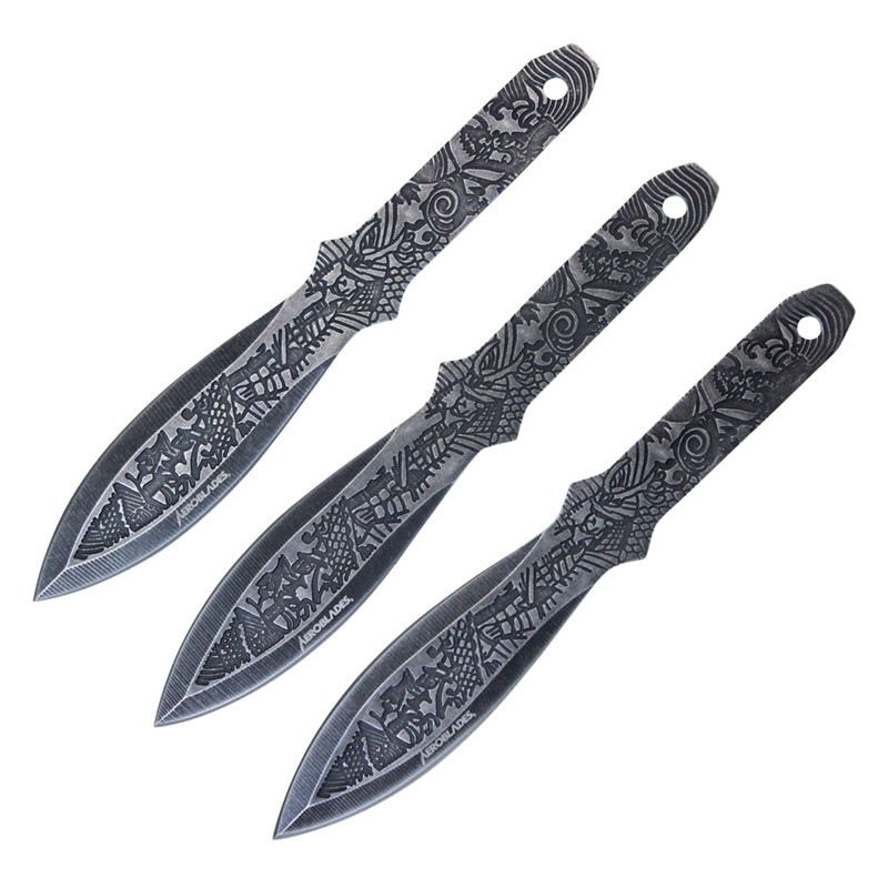 6.5" Japanese Ninja Warrior (Bushido) 3 Piece Throwing Knife Set