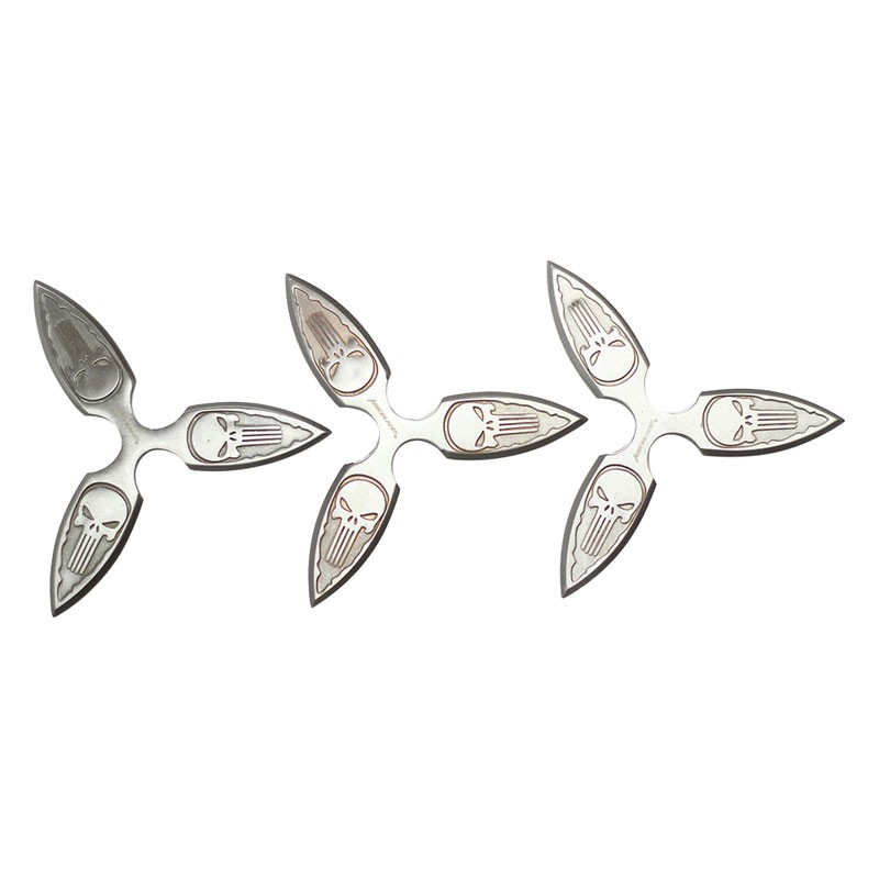 3.5" 3 Point 3 Piece Silver Throwing Knife Set