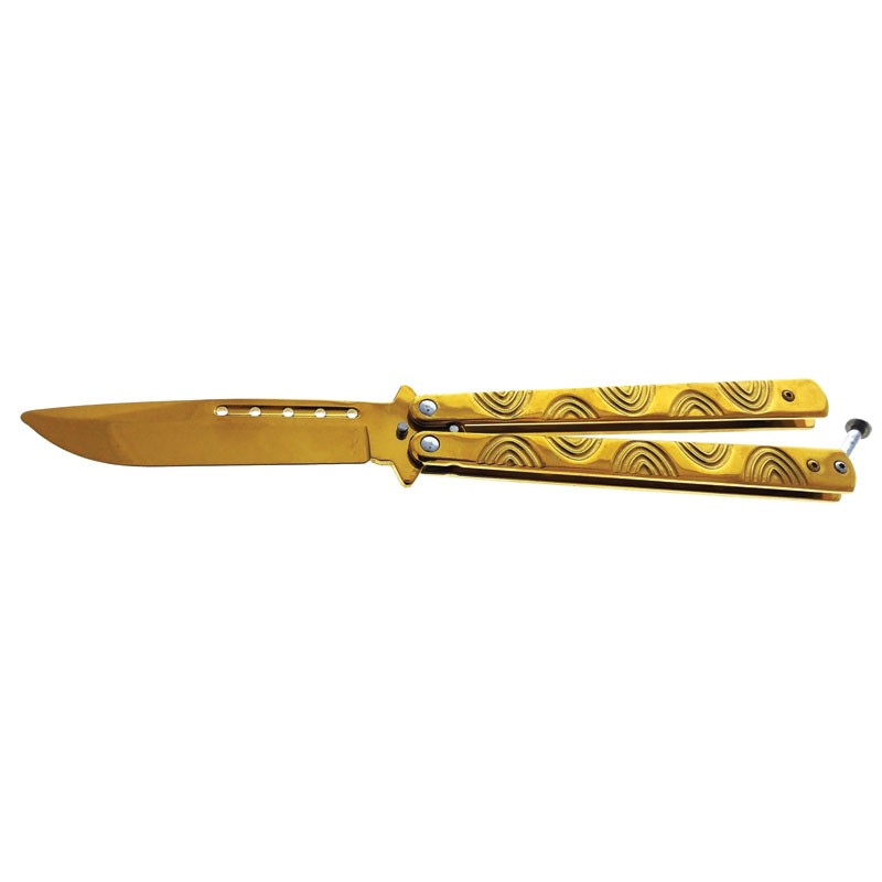 Crop Circles Training Butterfly Knife - Gold