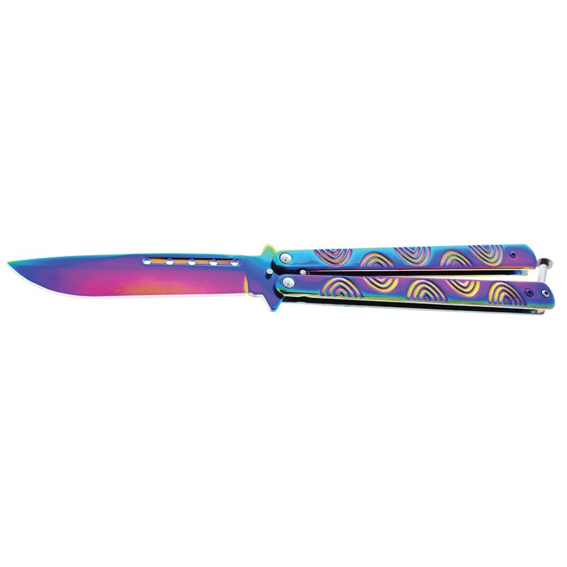 Crop Circles Training Butterfly Knife - Rainbow