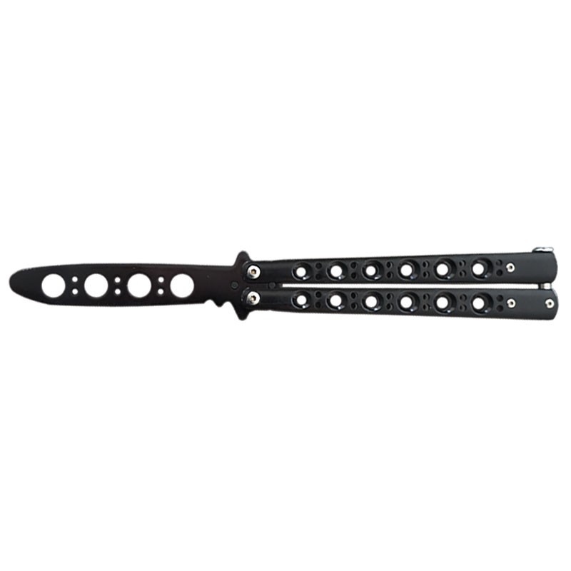 Classic 6 Hole Handle Training Butterfly Knife - Black