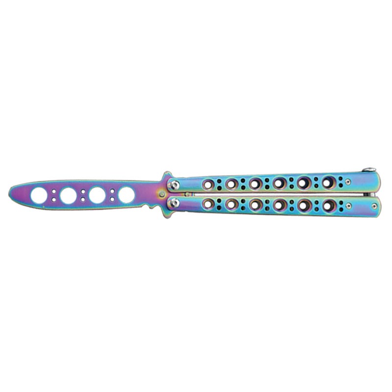 Classic 6 Hole Handle Training Butterfly Knife - Rainbow