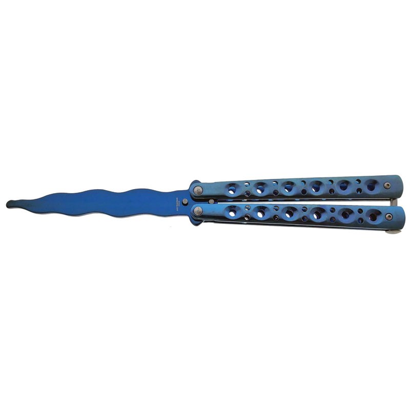 Classic 6 Hole Handle Training Butterfly Knife - Blue