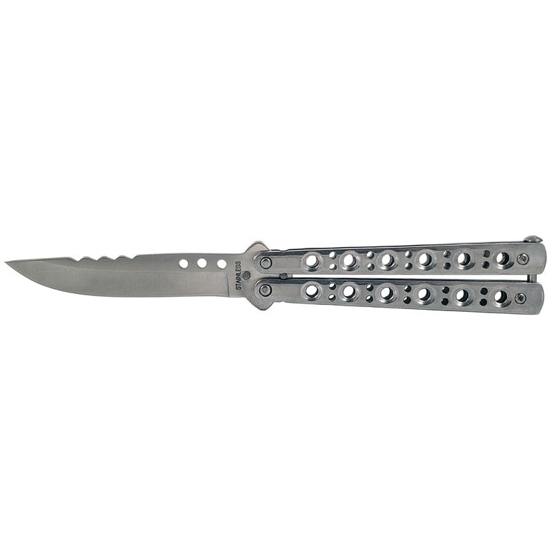 Classic Style, Stainless Steel Butterfly Knife - Silver