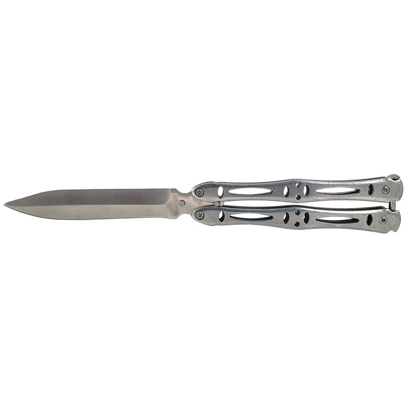 Spear Point Butterfly Knife - Silver