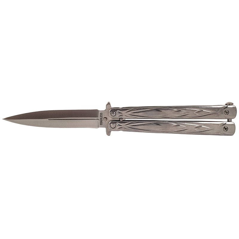 Dagger Style Butterfly Knife - Silver