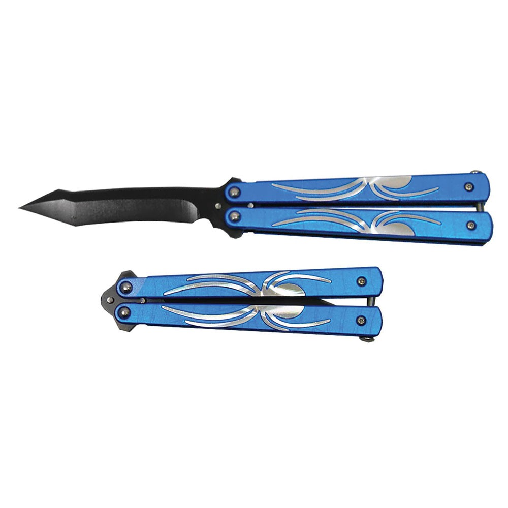 Blue Spider Butterfly Trainer - Dull Blade Practice Knife