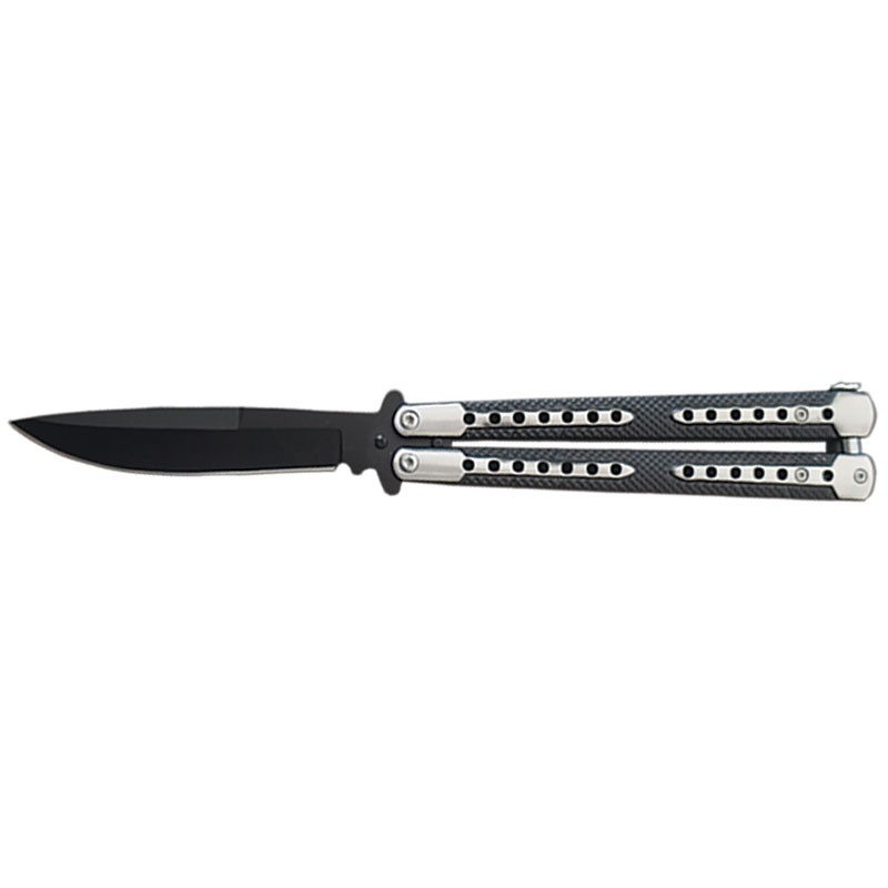 Two-Tone Titanium Coated Butterly Knife - Black
