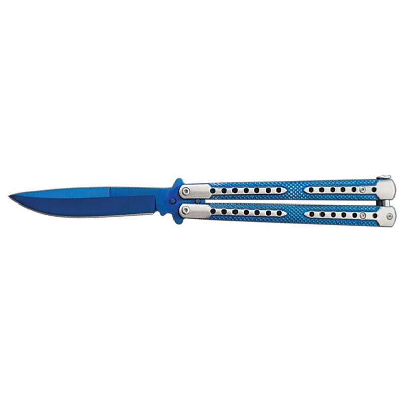 Two-Tone Titanium Coated Butterly Knife - Blue