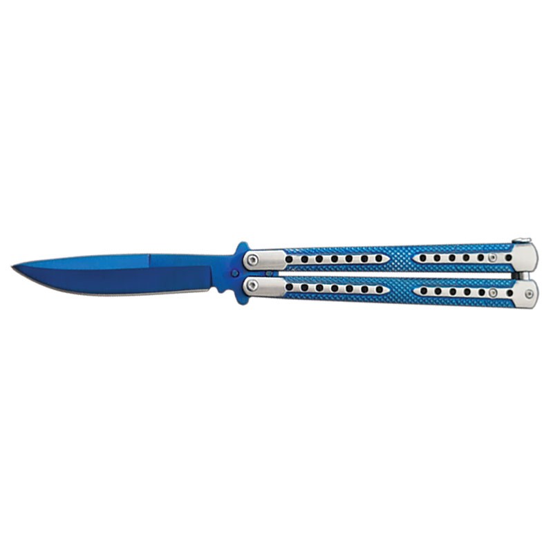 Two-Tone Titanium Coated Butterly Knife - Blue
