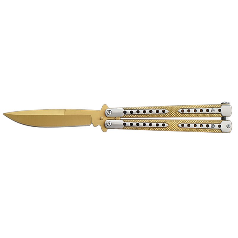 Two-Tone Titanium Coated Butterly Knife - Gold