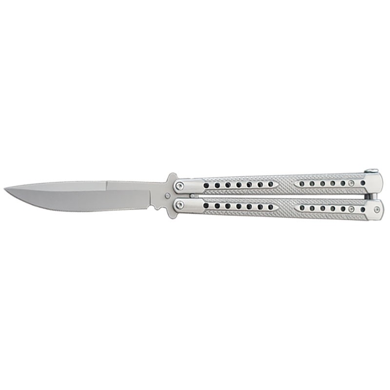 Two-Tone Titanium Coated Butterly Knife - Silver