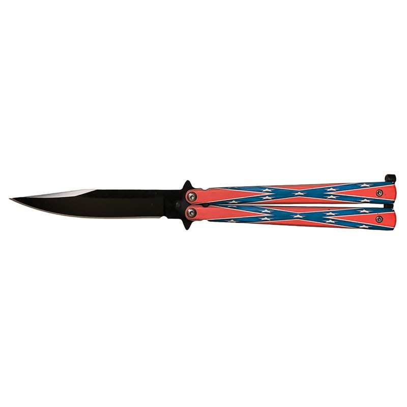 Smooth Scale Butterfly Knife - Dixie Flag