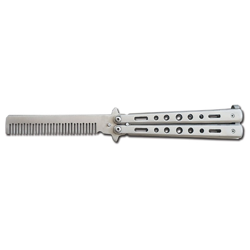 SleekStyle Comb Butterfly Knife - Silver