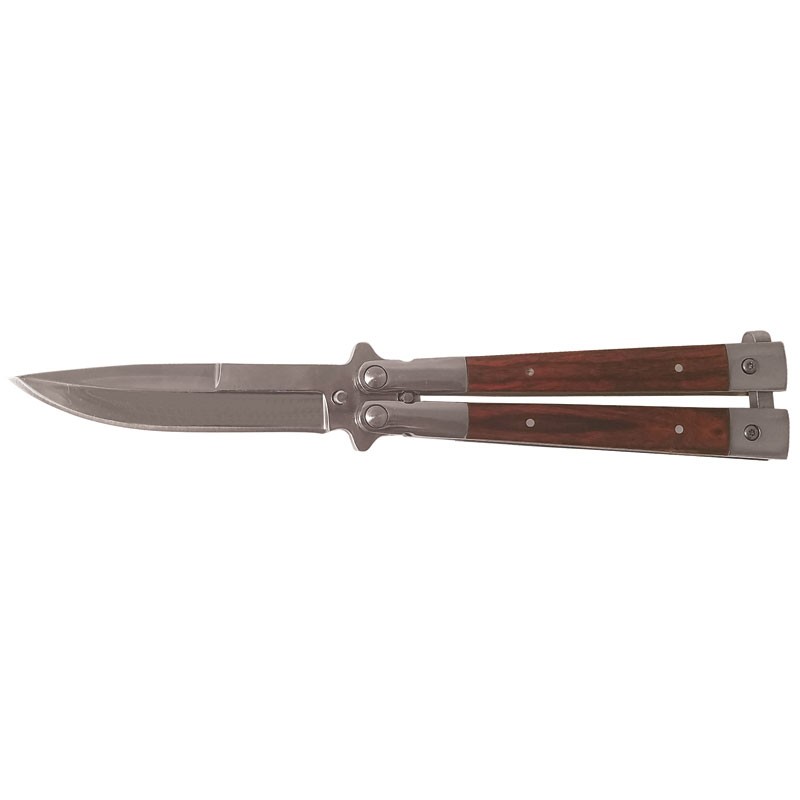 Mirror Polished Butterfly Knife - Wood