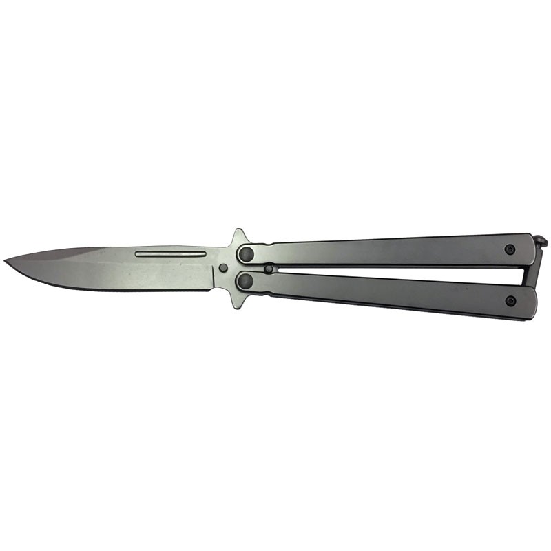 Smooth Handle Butterfly - Gray Titanium