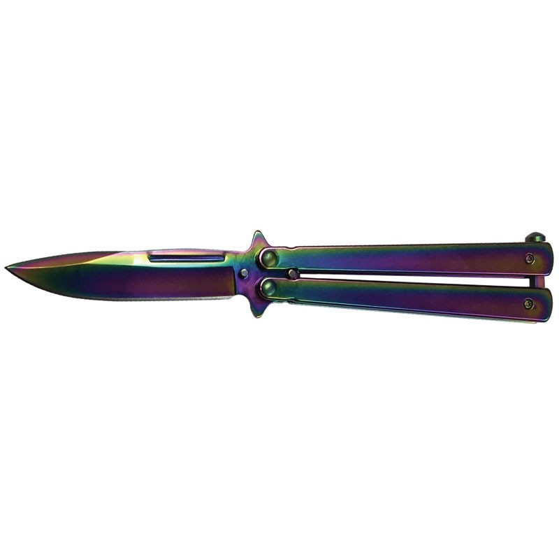 Smooth Handle Butterfly - Rainbow