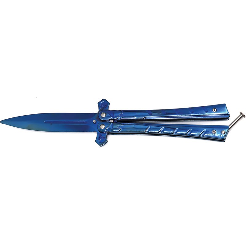 Cross Spear Balisong Trainer - Blue