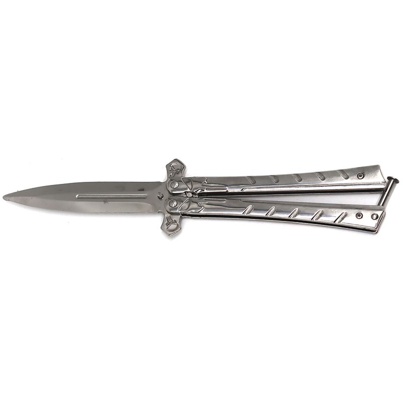 Cross Spear Balisong Trainer - Chrome