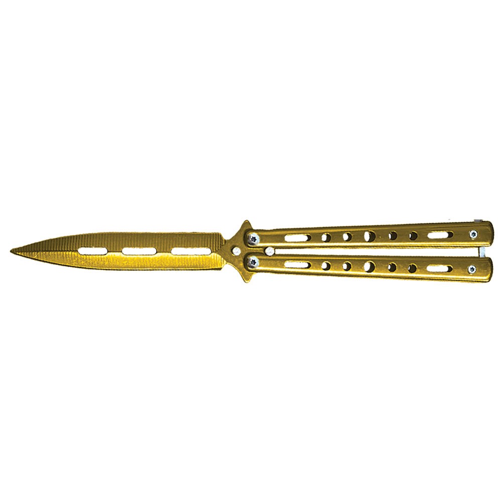 Elite Performance Butterfly Knife with Stainless Steel Blade - Gold
