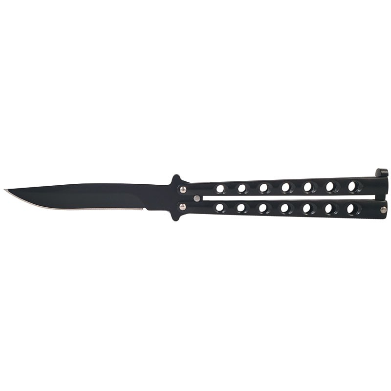Butterfly Knife with Holes - Black