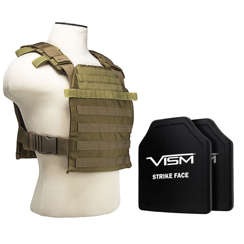 Fast Plate Carrier with Level III+ PE STR's Cut Hard Balllistic Plates - Tan