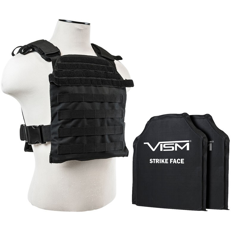 Fast Plate Carrier with 10" x 12" Level IIIA STR's Cut 2X SOFT Balllistic Panels [SM-2XL] - Black