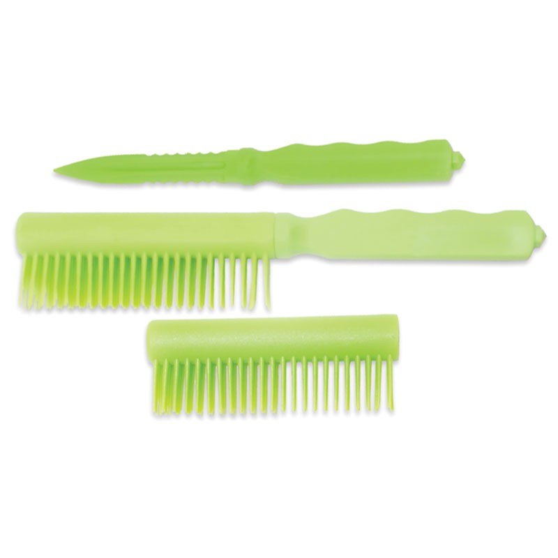 Plastic Comb Knife w/ Window Breaker Skull Crusher - Lime Green