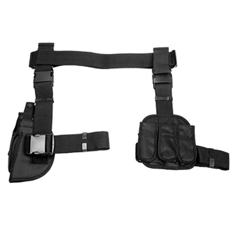 Belt with Drop Leg Holster and Mag Holster - Black