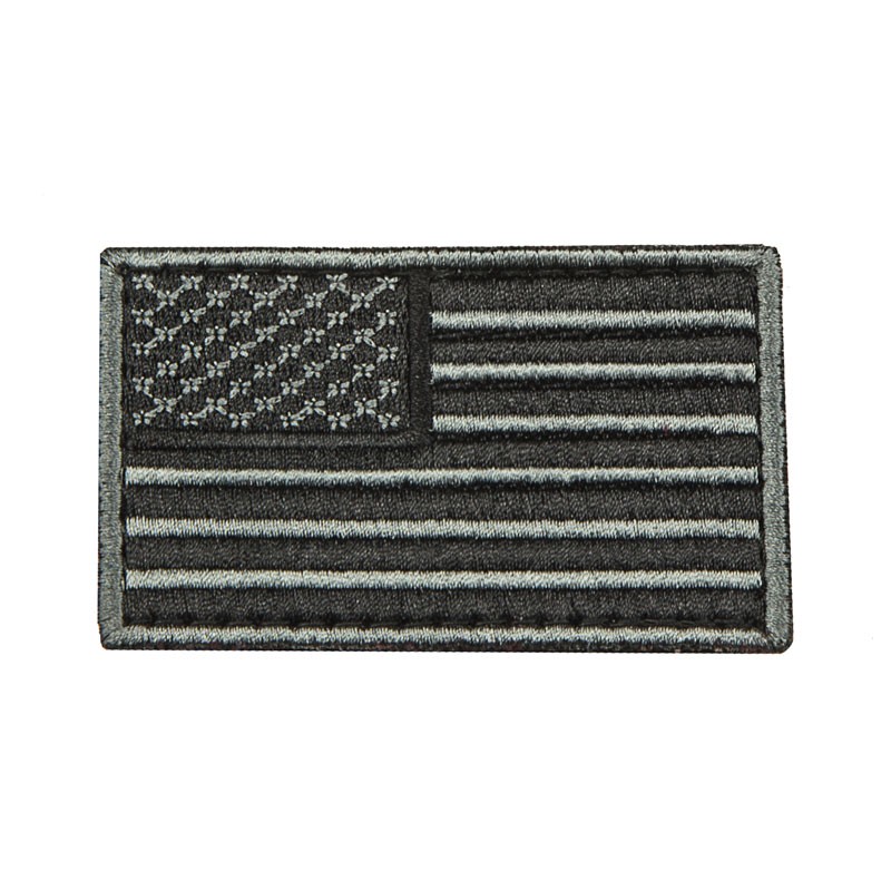 Usa Flag Patch Embroidered Black