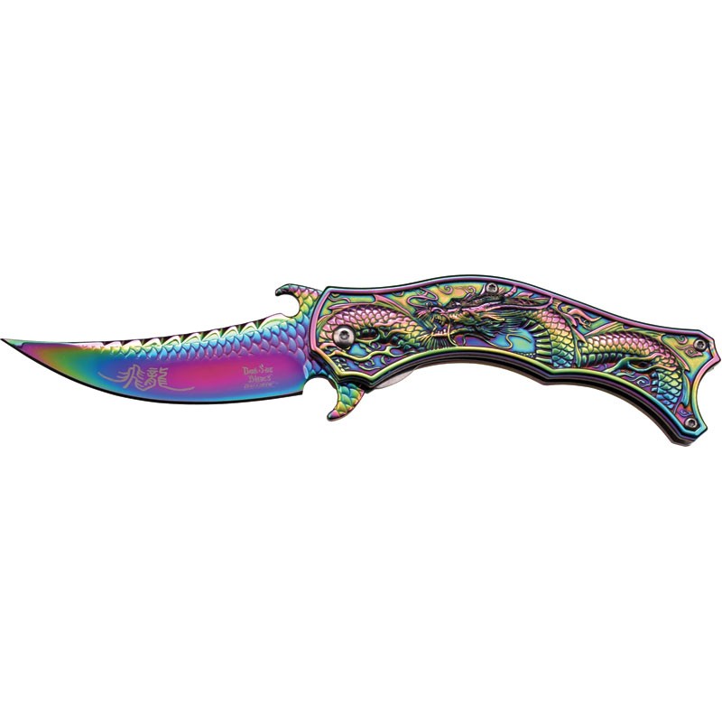 Dark Side Blades DS-A019 Spring Assisted Knife - Rainbow
