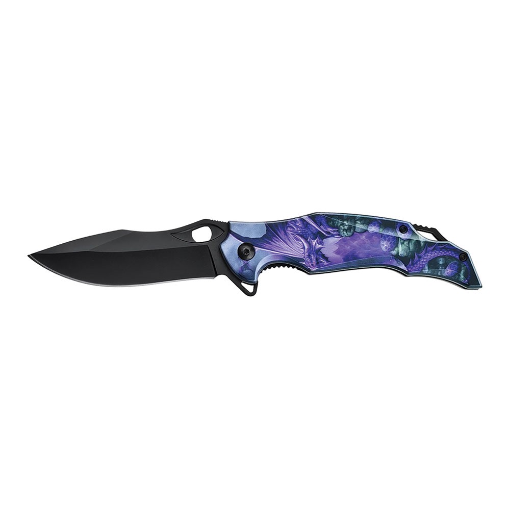 Dark Side Blades Dragon Fury Spring-Assisted Knife - Purple Inferno Edition