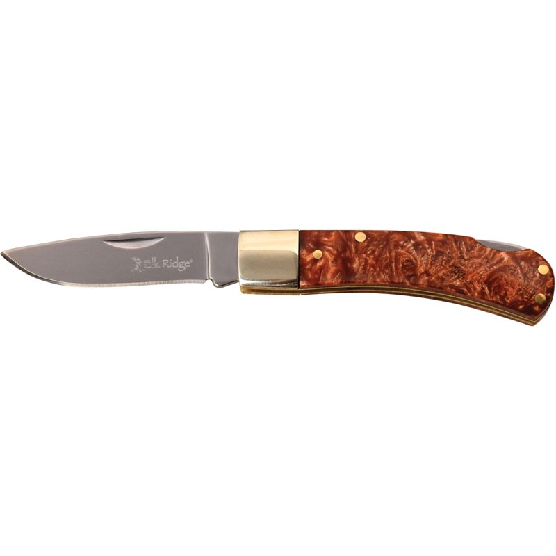 Elk Ridge ER-951BR Folding Knife - Red Wood