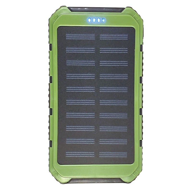 Solar Charging Backup Battery with LED Lantern - Green