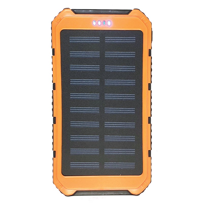 Solar Charging Backup Battery with LED Lantern - Orange