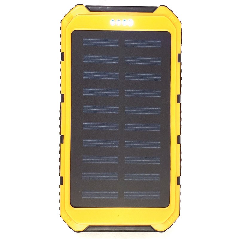 Solar Charging Backup Battery with LED Lantern - Yellow