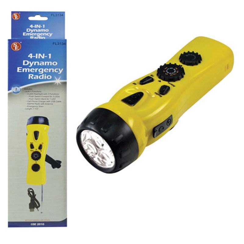 4-in-1 LED Flashlight with Cell Phone Charger