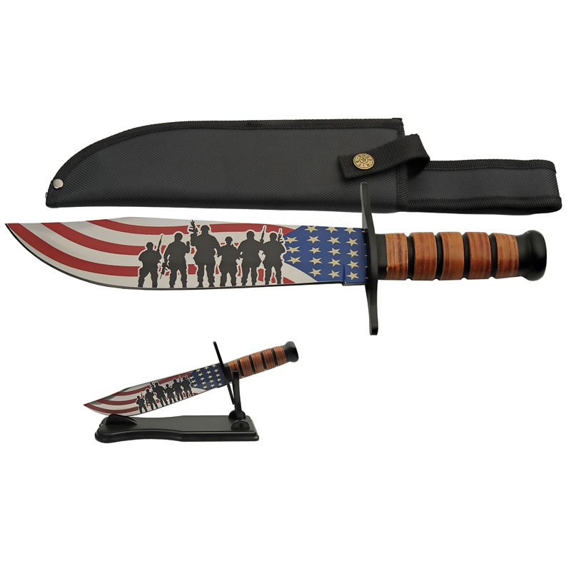 Patriot's Pride - Flying US Flag Bowie Knife