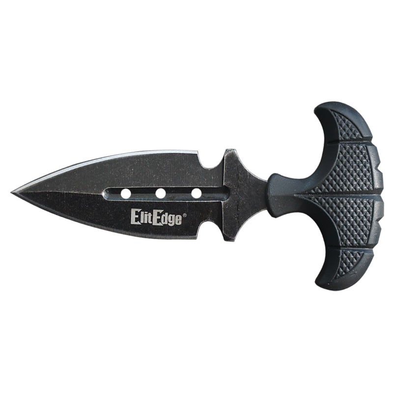 Stonewash Blade Push Dagger with Black Handle