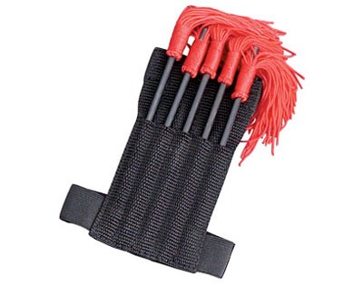 Set of 5 - Spikes with Red Tassels