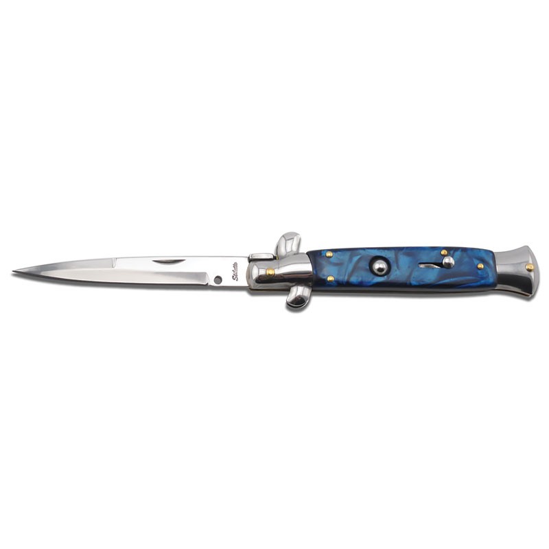 Stiletto Godfather Switchblade - Large - Blue Marble