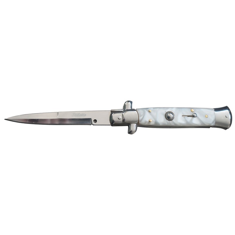 Stiletto Godfather Switchblade - Large - White Marble