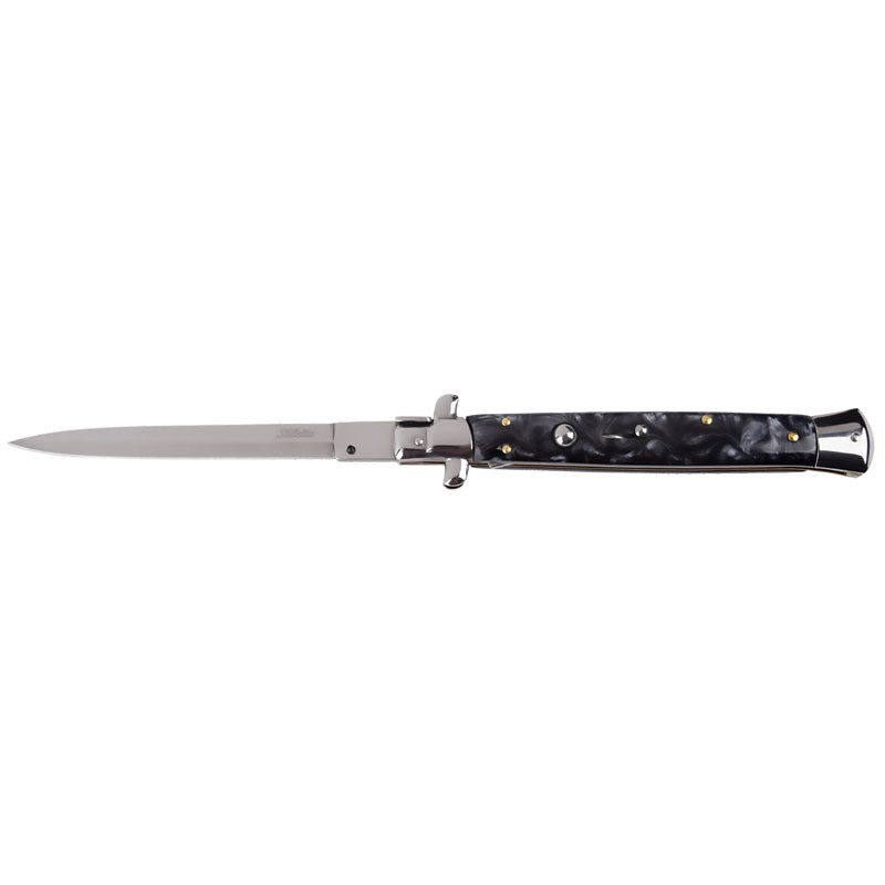 XL Godfather Stiletto Swicthblade - Black Marble