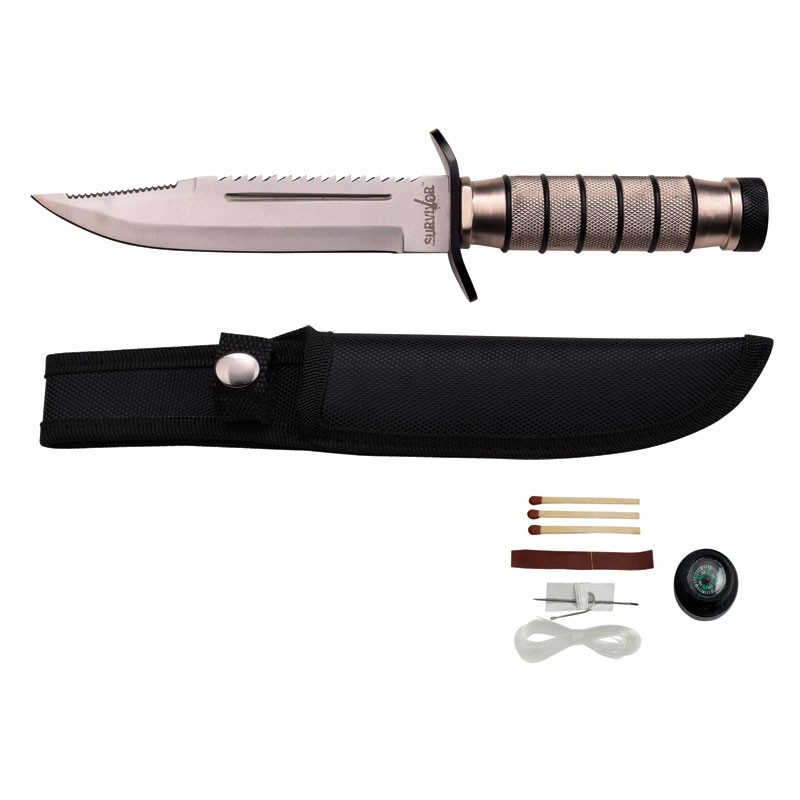 Survivor Fixed Blade Knife with Survival Kit
